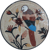 Arte de parede em mosaico - periquito de asas de cobalto