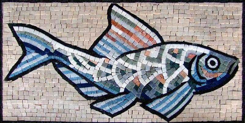 Art de la mosaïque de poissons - Goberge