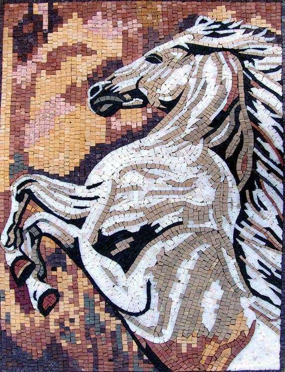 Opera d'arte in mosaico - Cavallo in fuga