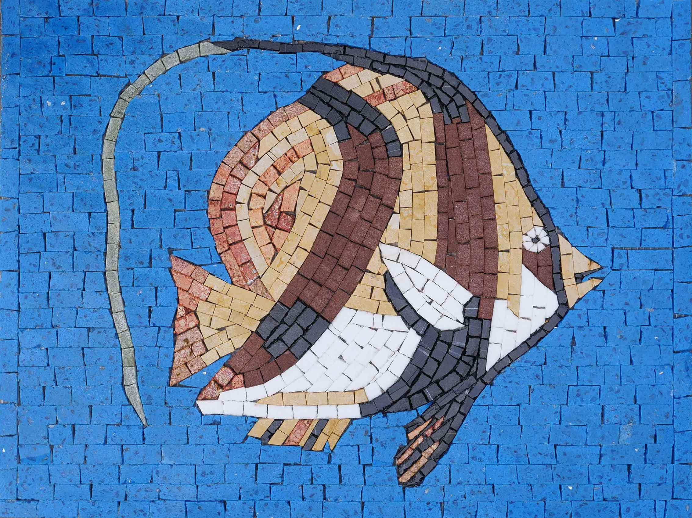 Masaic Fish Moorish Idol Fish Mosaic Wall Art - Marine Decor – Mozaico