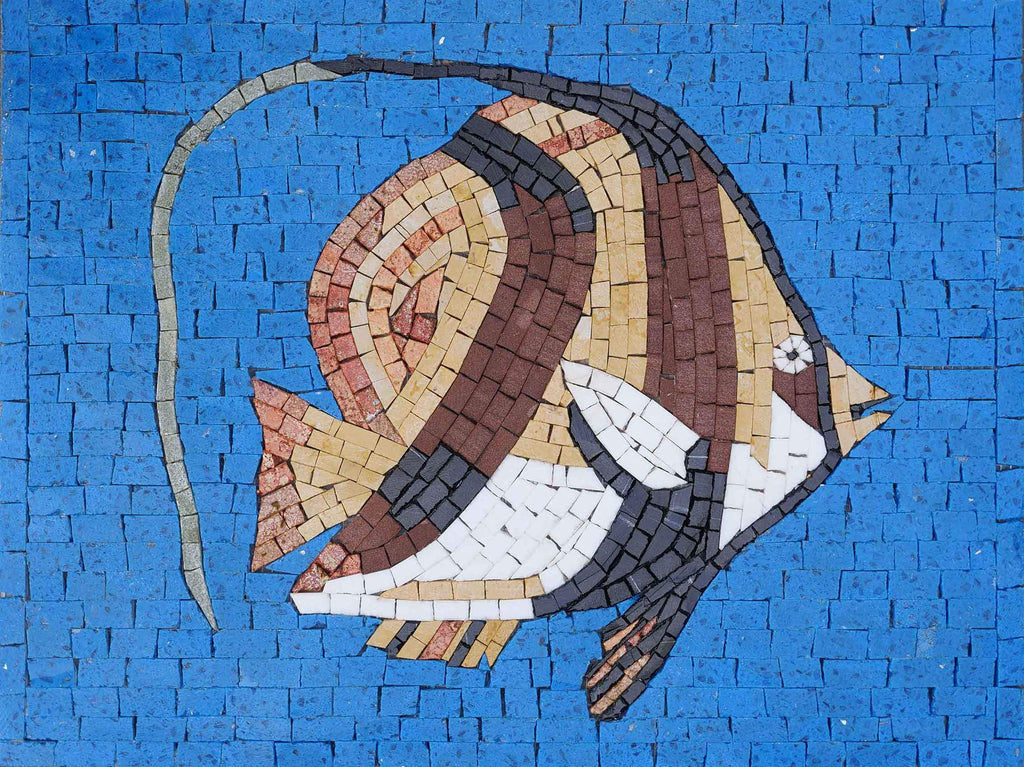 Pez ídolo moro marrón - Arte de pared de mosaico