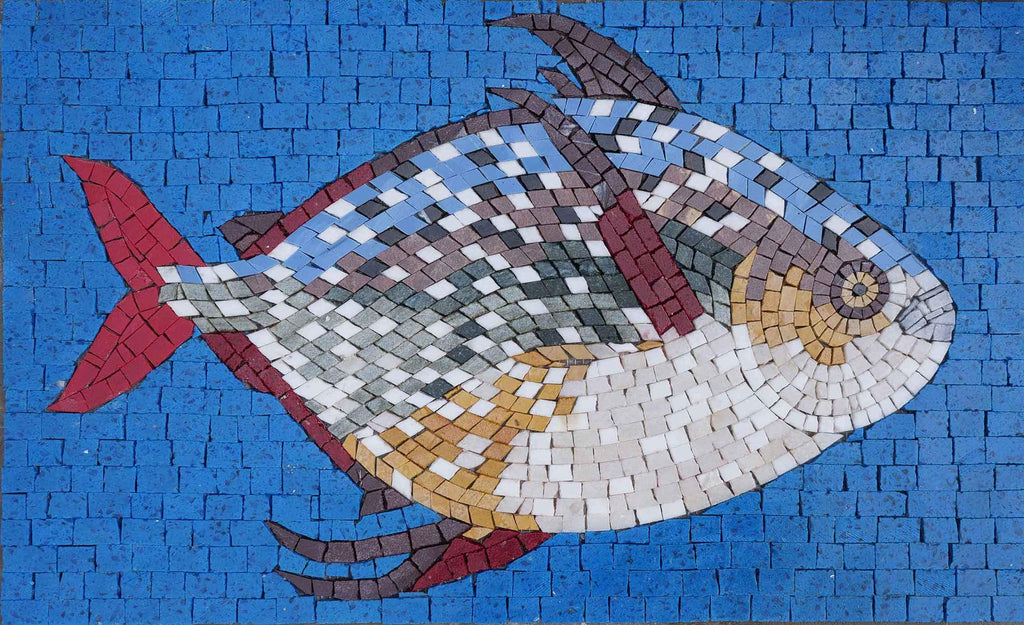 Arte de pared de mosaico de peces Moonfish-Opah