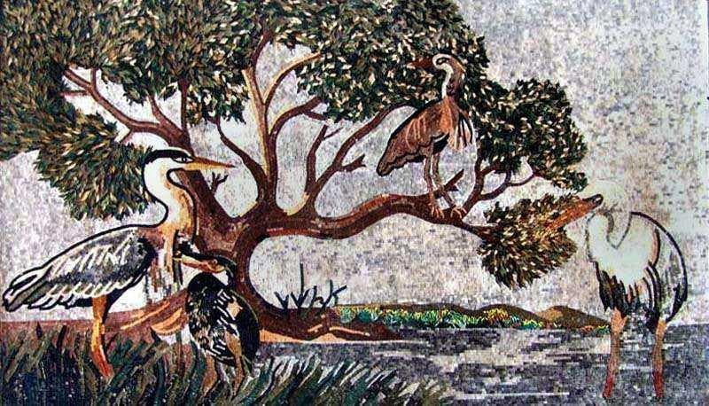 Mosaic Patterns - Herons Birds