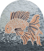 Azulejos de piscina de mármol de mosaico de peces tropicales