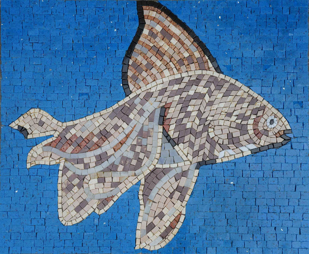 Pez alado - Diseño de mosaico - Arte de pared