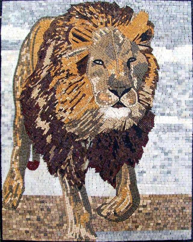 Marble Mosaic Art - Lion King