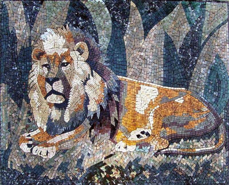 Crónicas de Narnia - Arte de pared de mosaico de león