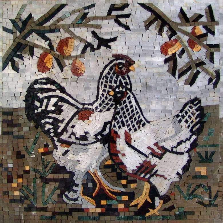 Backsplash de cozinha em mosaico - frango pintinho