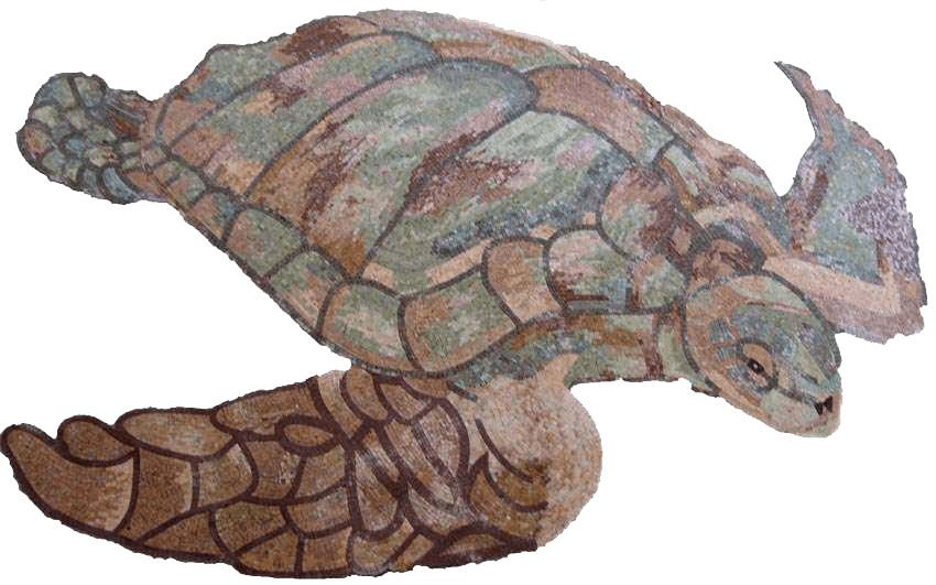 Mosaico de arte de pedra de tartaruga marinha