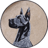 Marble Mosaic Medallion - Dog