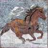 Opera d'arte in mosaico - cavallo al galoppo