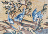 Arte de pared de mosaico - Tres pájaros azules