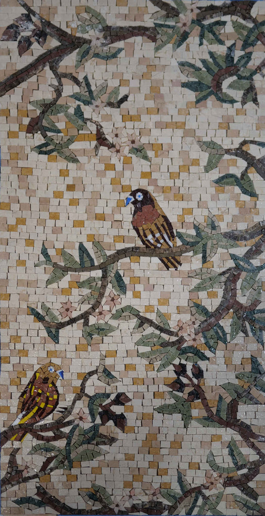 Pássaros na Árvore - Arte em Mármore