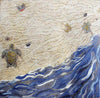 Criaturas do mar em mosaico feito à mão à beira-mar