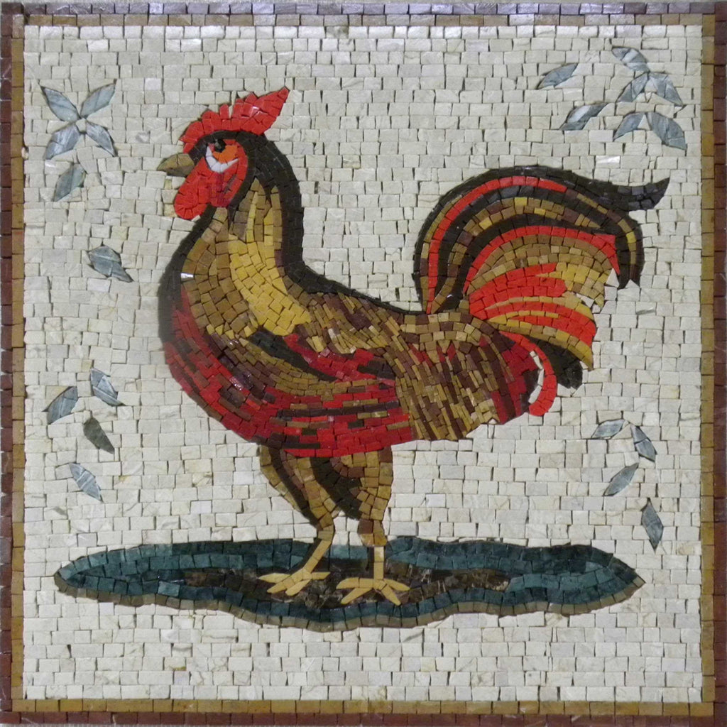 Modelli di tessere di mosaico - Gallo verniciato