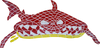 Mosaïque de marbre de requin rouge