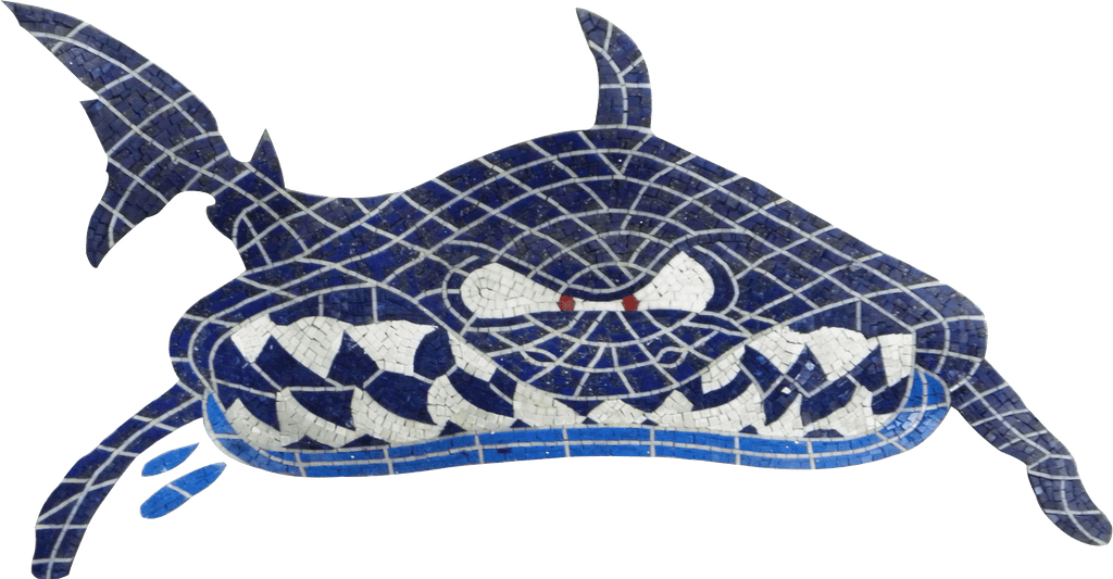 Arte de mosaico de mármol de tiburón