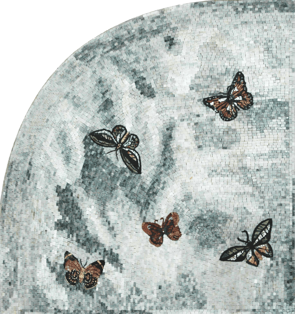 Motifs de mosaïque - Papier peint papillon