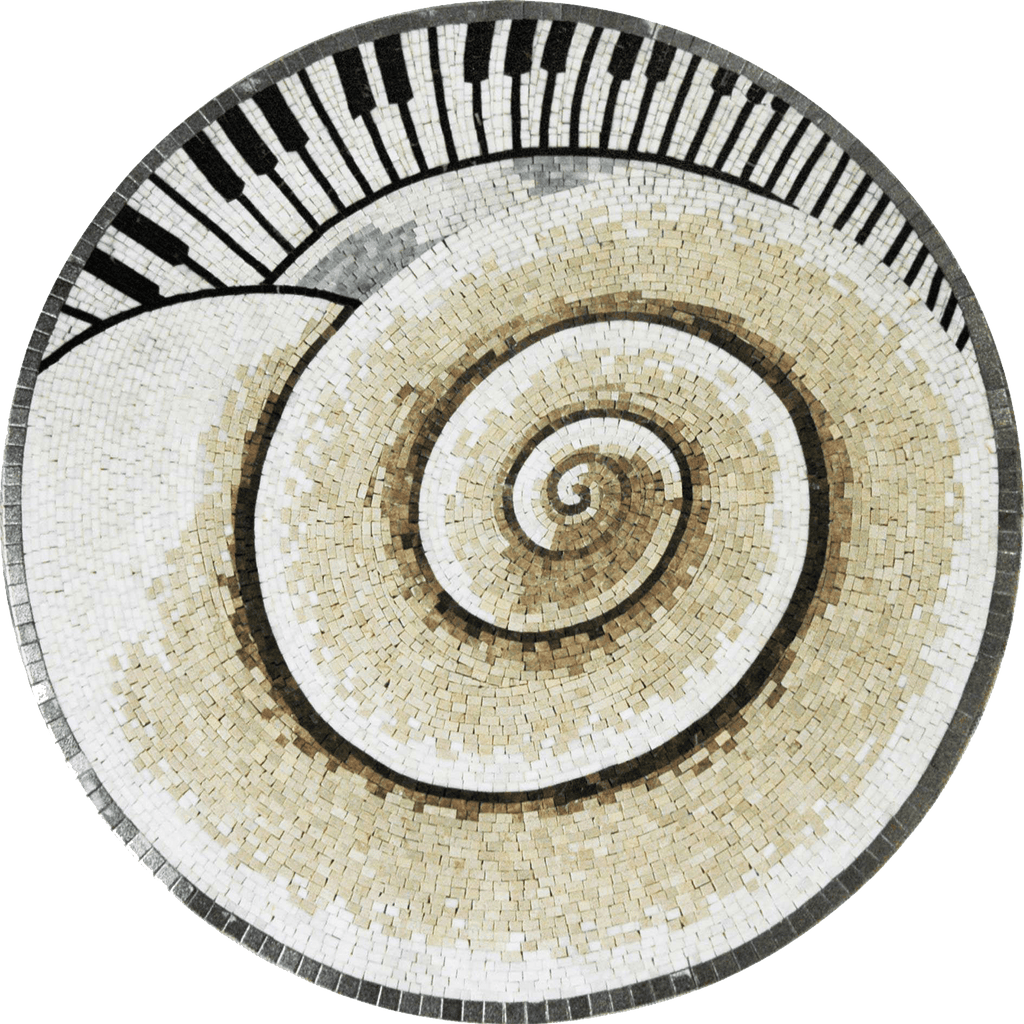 Musical Snail Zentangle - Mosaic Artwork