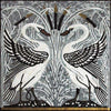 Patrones de azulejos de mosaico - Cisnes blancos