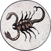 Arte em mosaico - medalhão de escorpião