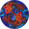 Medaglione Mosaico - Pesce Koi Arancione