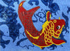 Art de la pierre de mosaïque de conception artistique de poisson