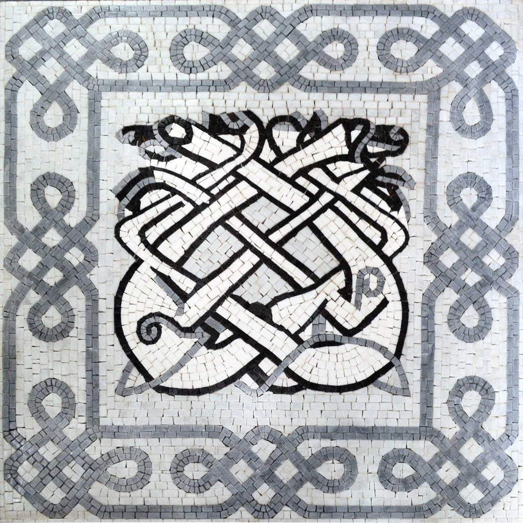 Mosaico de mármol - Perros celtas