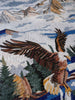 Aigle ascendant dans un paysage de montagne - Art de la mosaïque de marbre