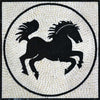 Mosaico Medalhão Mármore - Black Horse