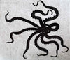 Мраморная мозаика "Черный осьминог"