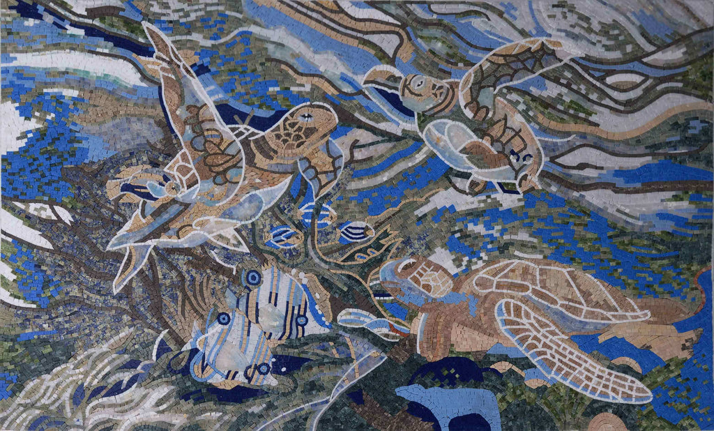 Pool Tile Art - The Turtle World
