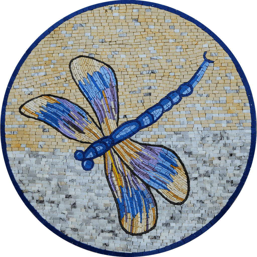 Mosaic Designs - Drangonfly rotondo