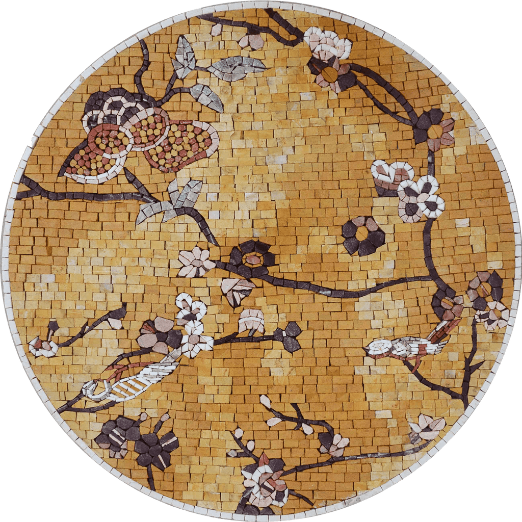 Painel Mosaico de Flores Japonesas - Julie