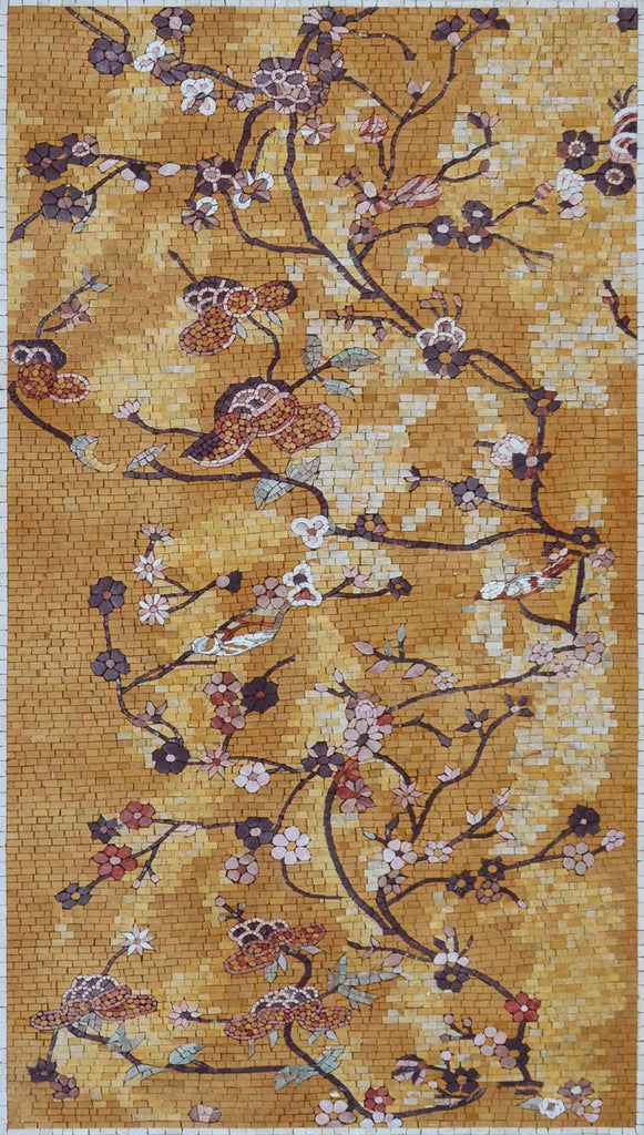 Patrón de mosaico japonés - Floral
