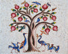 Arte em mosaico de árvore florida | Flores e árvores | mosaico