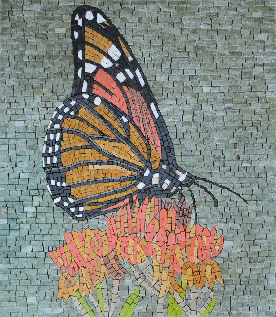 Mural de mariposas - Arte mosaico
