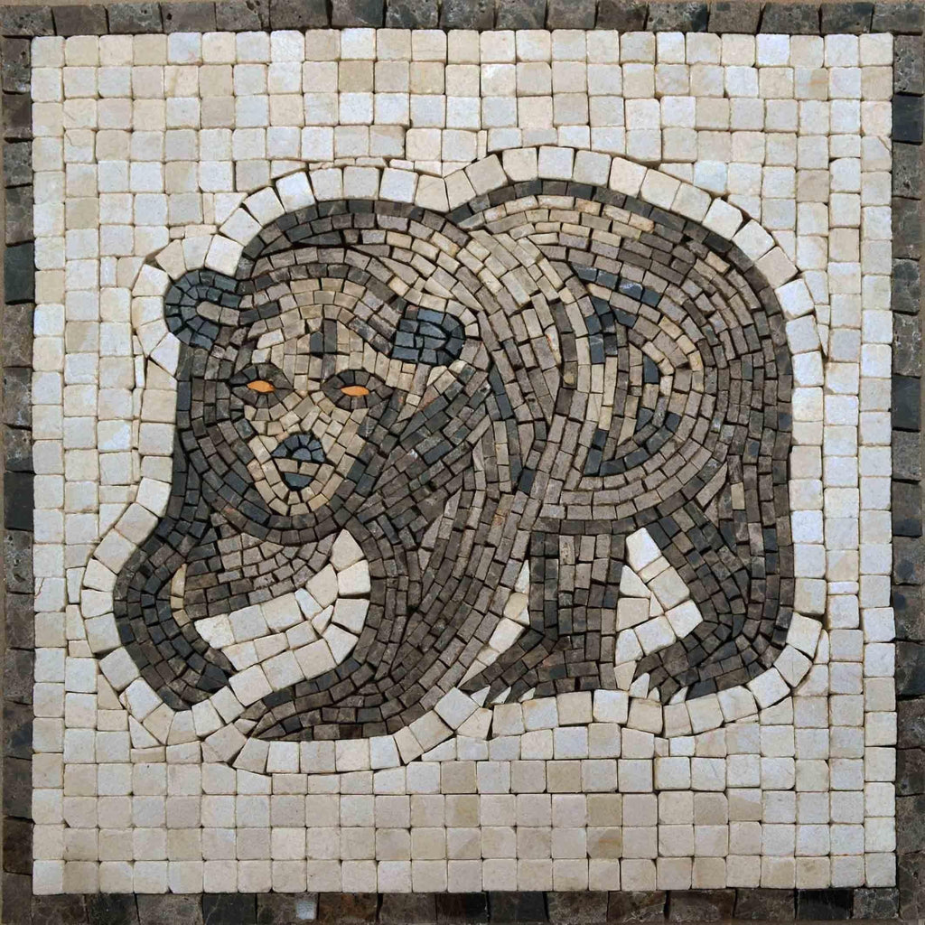 Mosaic Designs - Orso illustrato marrone