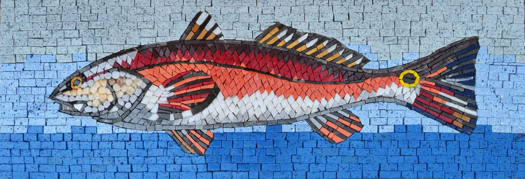 Arte em mosaico - tainha saltitante