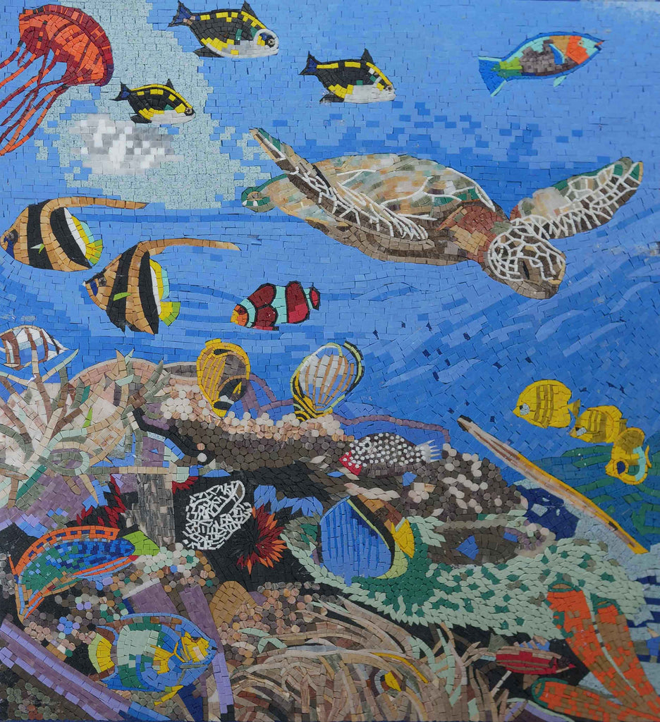 Aquatic Sea Creatures - Pool Tile Art