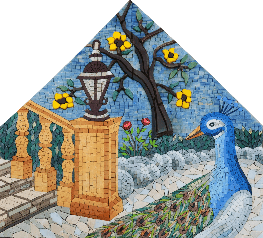 Mosaic Art - Mosaic Art -Albino Peacock