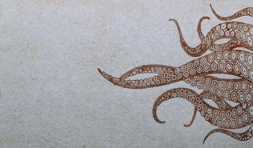 Arte em mosaico de tentáculos de polvo