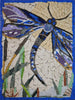 Obra de mosaico - Libélula azul