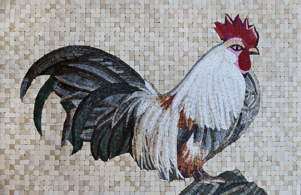 Mosaic Rooster Plumage Accent