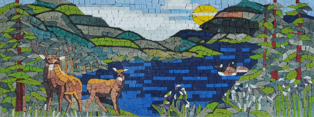 Acento de mosaico - El campo de los ciervos