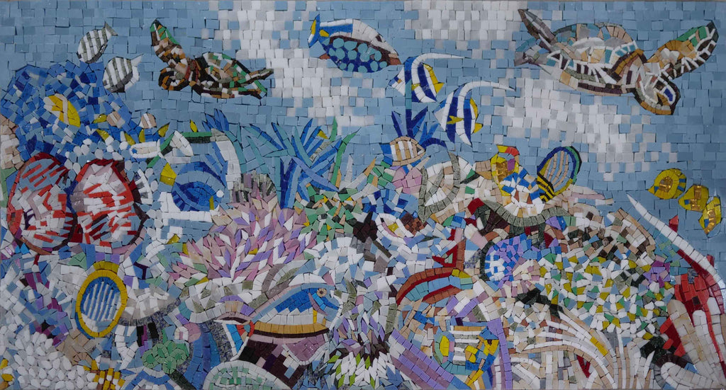 Diseño de piscina de mosaico - Colores en el océano