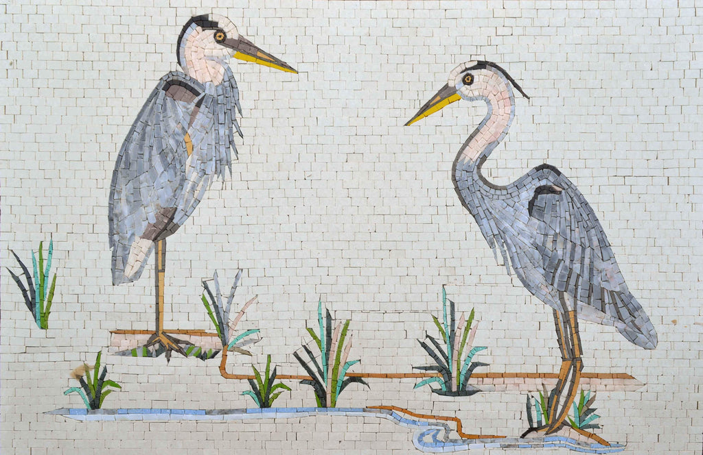 Mural de mosaico - Pelícanos de Illinois