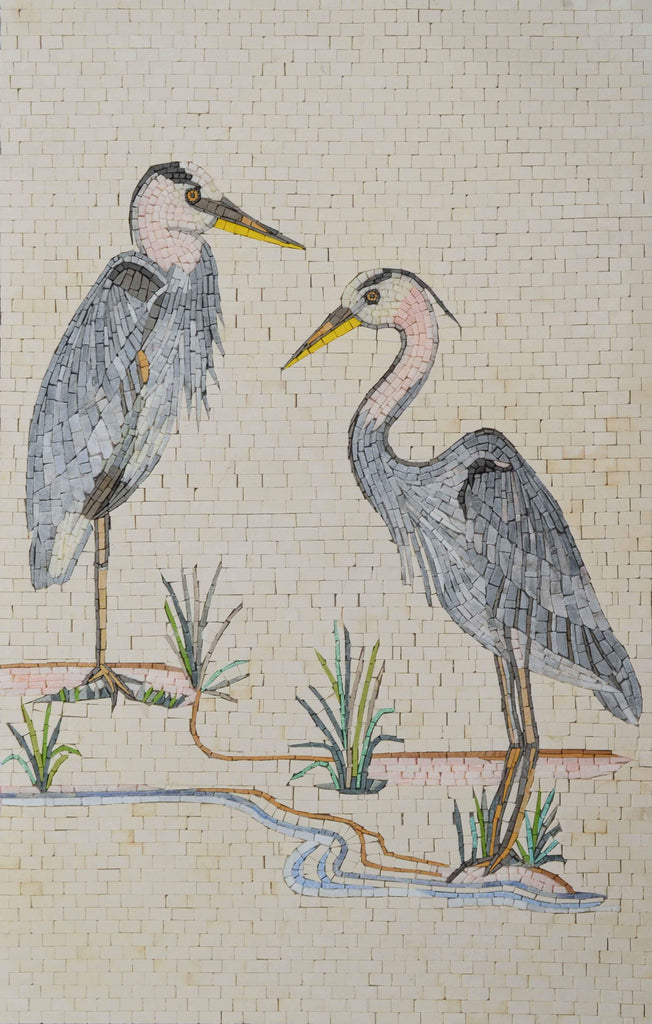 Arte em mosaico - Os pelicanos de Illinois