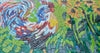 Arte de pared de mosaico - Gallo y girasoles