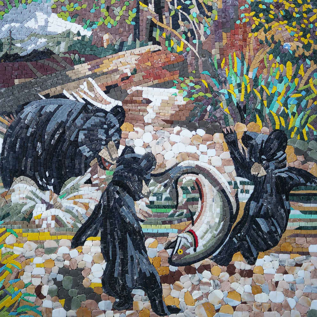 Ursos na floresta - desenhos de mosaico
